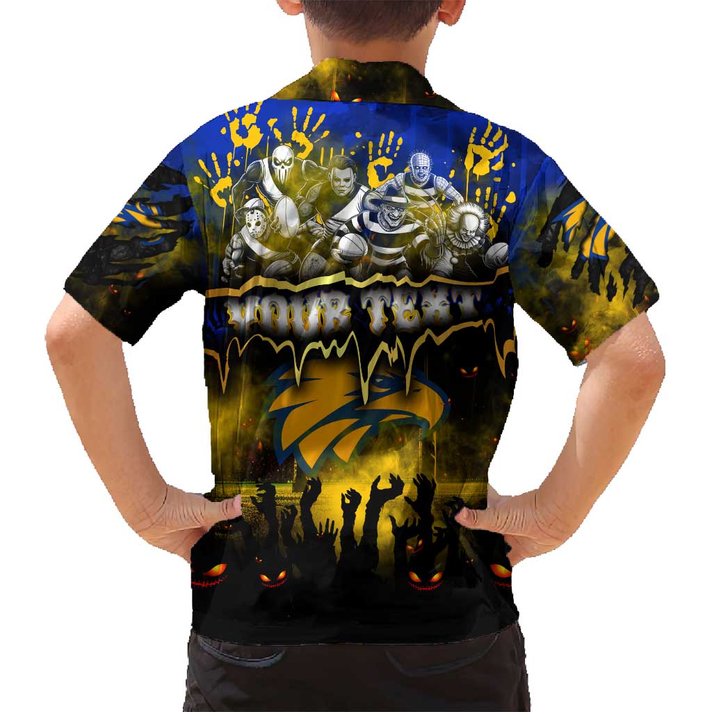 Step Into Horror Domain Eagles Football Family Matching Off Shoulder Maxi Dress and Hawaiian Shirt Halloween Horror Movie Characters - Aussie Hoodie