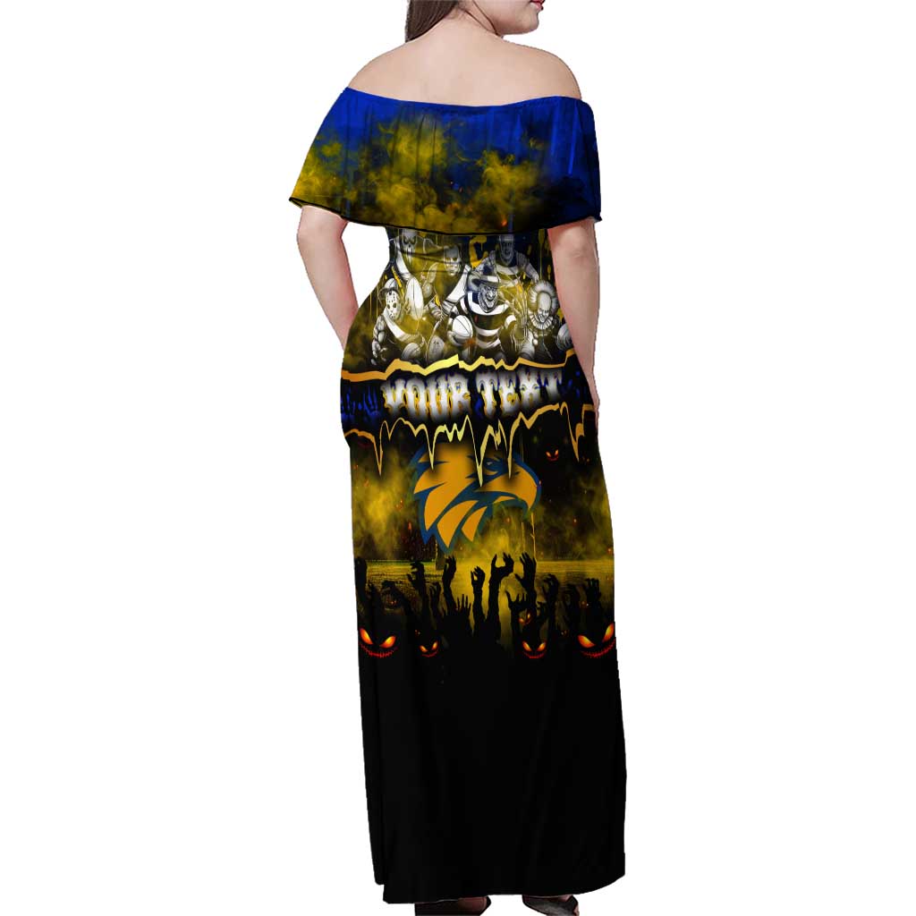 Step Into Horror Domain Eagles Football Family Matching Off Shoulder Maxi Dress and Hawaiian Shirt Halloween Horror Movie Characters - Aussie Hoodie