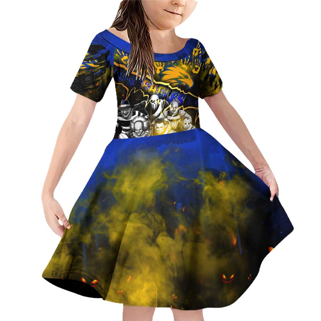 Step Into Horror Domain Eagles Football Family Matching Off Shoulder Short Dress and Hawaiian Shirt Halloween Horror Movie Characters - Aussie Hoodie