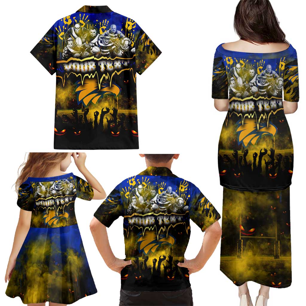 Step Into Horror Domain Eagles Football Family Matching Puletasi and Hawaiian Shirt Halloween Horror Movie Characters - Aussie Hoodie
