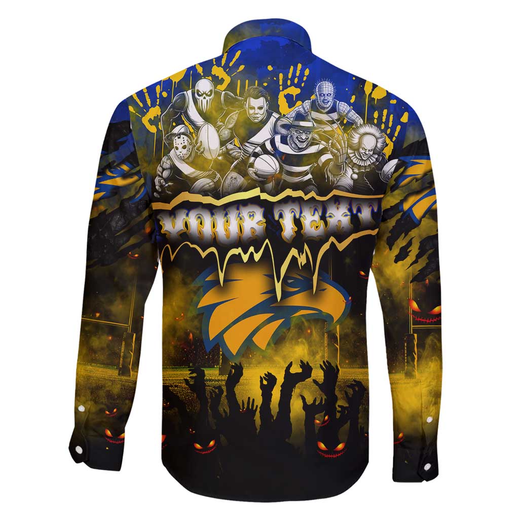 Step Into Horror Domain Eagles Football Family Matching Puletasi and Hawaiian Shirt Halloween Horror Movie Characters - Aussie Hoodie