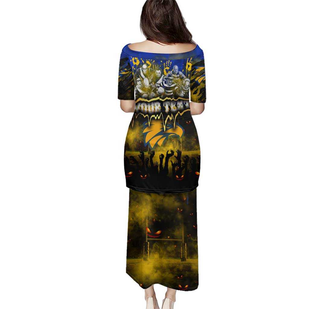 Step Into Horror Domain Eagles Football Family Matching Puletasi and Hawaiian Shirt Halloween Horror Movie Characters - Aussie Hoodie