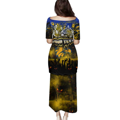 Step Into Horror Domain Eagles Football Family Matching Puletasi and Hawaiian Shirt Halloween Horror Movie Characters - Aussie Hoodie