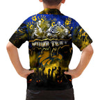 Step Into Horror Domain Eagles Football Family Matching Short Sleeve Bodycon Dress and Hawaiian Shirt Halloween Horror Movie Characters - Aussie Hoodie