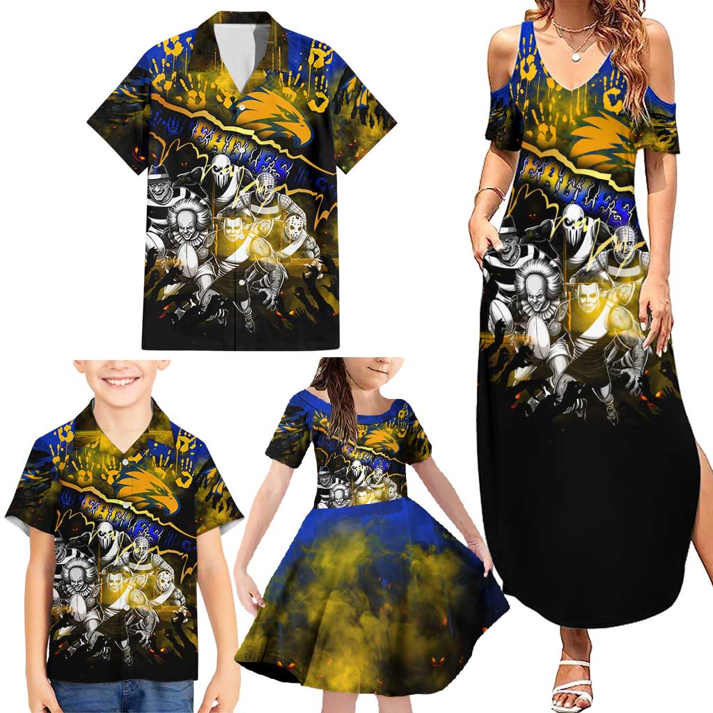 Step Into Horror Domain Eagles Football Family Matching Summer Maxi Dress and Hawaiian Shirt Halloween Horror Movie Characters - Aussie Hoodie