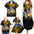 Step Into Horror Domain Eagles Football Family Matching Summer Maxi Dress and Hawaiian Shirt Halloween Horror Movie Characters - Aussie Hoodie