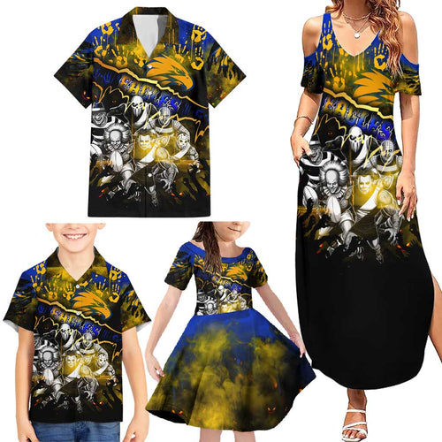 Step Into Horror Domain Eagles Football Family Matching Summer Maxi Dress and Hawaiian Shirt Halloween Horror Movie Characters - Aussie Hoodie