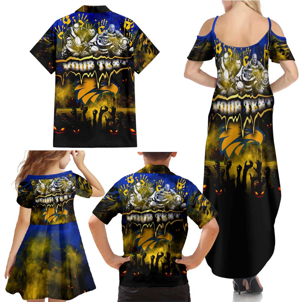 Step Into Horror Domain Eagles Football Family Matching Summer Maxi Dress and Hawaiian Shirt Halloween Horror Movie Characters - Aussie Hoodie