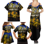 Step Into Horror Domain Eagles Football Family Matching Summer Maxi Dress and Hawaiian Shirt Halloween Horror Movie Characters - Aussie Hoodie