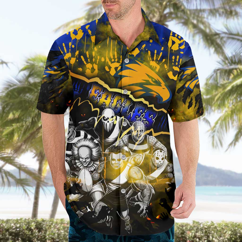 Step Into Horror Domain Eagles Football Hawaiian Shirt Halloween Horror Movie Characters - Aussie Hoodie