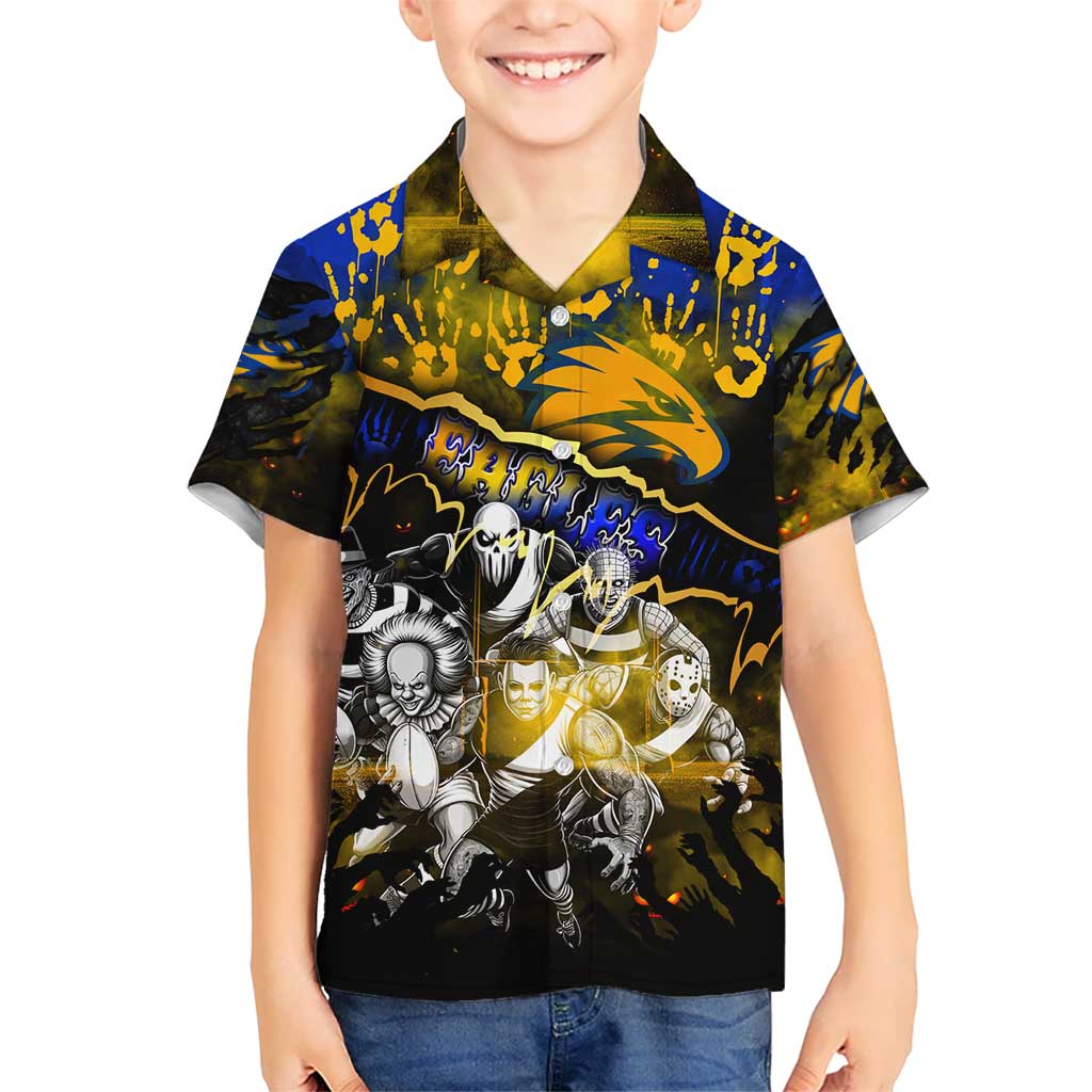 Step Into Horror Domain Eagles Football Hawaiian Shirt Halloween Horror Movie Characters - Aussie Hoodie