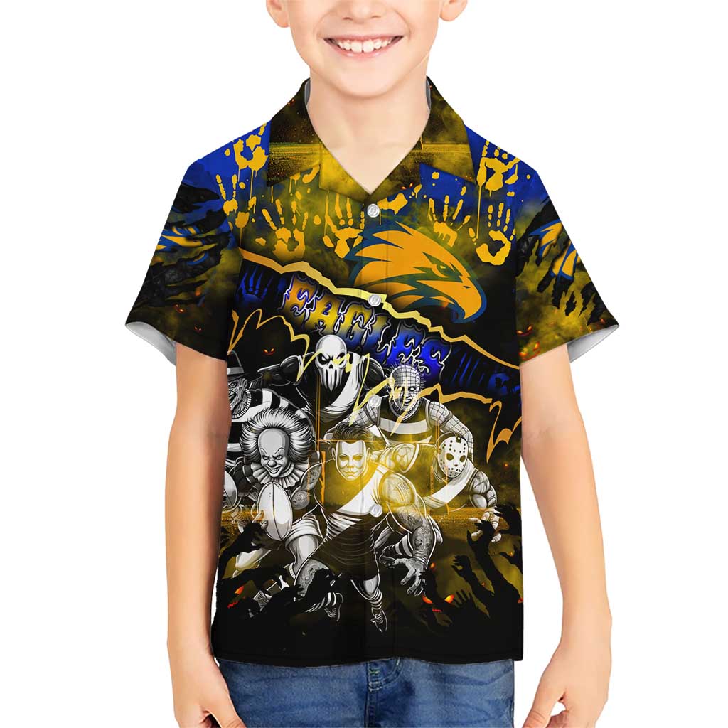 Step Into Horror Domain Eagles Football Kid Hawaiian Shirt Halloween Horror Movie Characters - Aussie Hoodie