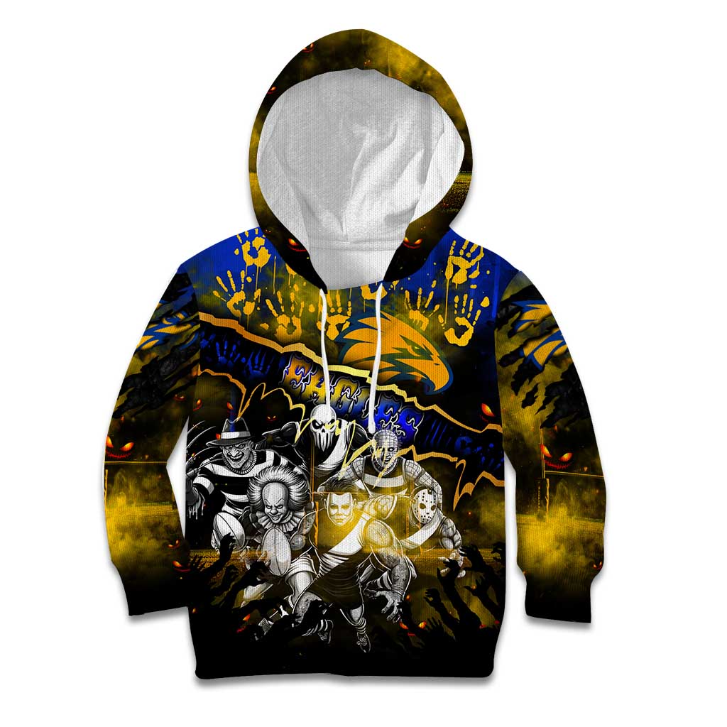 Step Into Horror Domain Eagles Football Kid Hoodie Halloween Horror Movie Characters - Aussie Hoodie