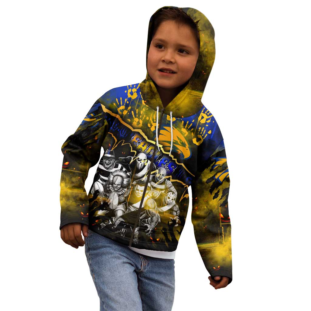 Step Into Horror Domain Eagles Football Kid Hoodie Halloween Horror Movie Characters - Aussie Hoodie