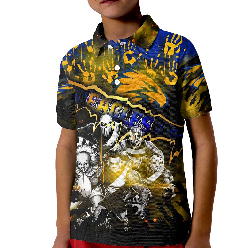 Step Into Horror Domain Eagles Football Kid Polo Shirt Halloween Horror Movie Characters - Aussie Hoodie