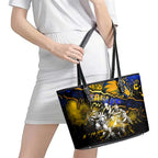 Step Into Horror Domain Eagles Football Leather Tote Bag Halloween Horror Movie Characters - Aussie Hoodie