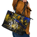 Step Into Horror Domain Eagles Football Leather Tote Bag Halloween Horror Movie Characters - Aussie Hoodie