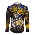 Step Into Horror Domain Eagles Football Long Sleeve Button Shirt Halloween Horror Movie Characters - Aussie Hoodie