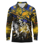 Step Into Horror Domain Eagles Football Long Sleeve Polo Shirt Halloween Horror Movie Characters - Aussie Hoodie