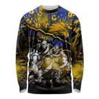 Step Into Horror Domain Eagles Football Long Sleeve Shirt Halloween Horror Movie Characters - Aussie Hoodie