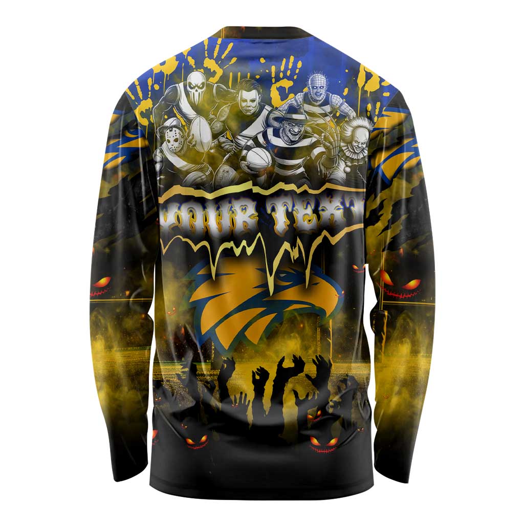Step Into Horror Domain Eagles Football Long Sleeve Shirt Halloween Horror Movie Characters - Aussie Hoodie