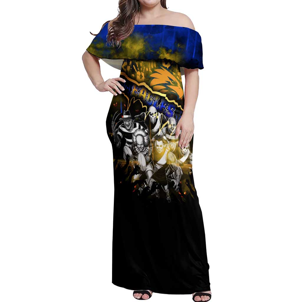 Step Into Horror Domain Eagles Football Off Shoulder Maxi Dress Halloween Horror Movie Characters - Aussie Hoodie