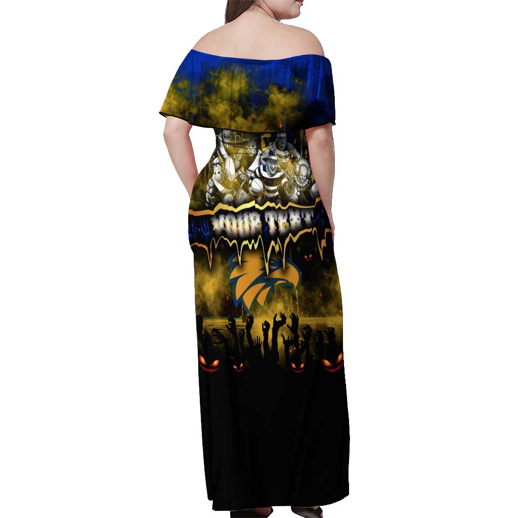 Step Into Horror Domain Eagles Football Off Shoulder Maxi Dress Halloween Horror Movie Characters - Aussie Hoodie