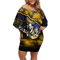 Step Into Horror Domain Eagles Football Off Shoulder Short Dress Halloween Horror Movie Characters - Aussie Hoodie