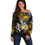 Step Into Horror Domain Eagles Football Off Shoulder Sweater Halloween Horror Movie Characters - Aussie Hoodie