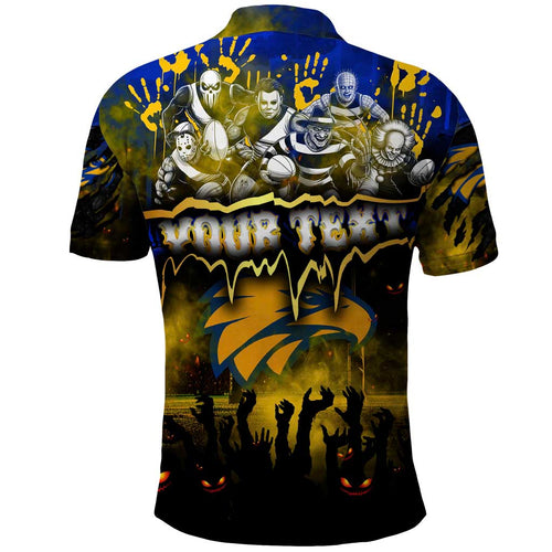 Step Into Horror Domain Eagles Football Polo Shirt Halloween Horror Movie Characters - Aussie Hoodie