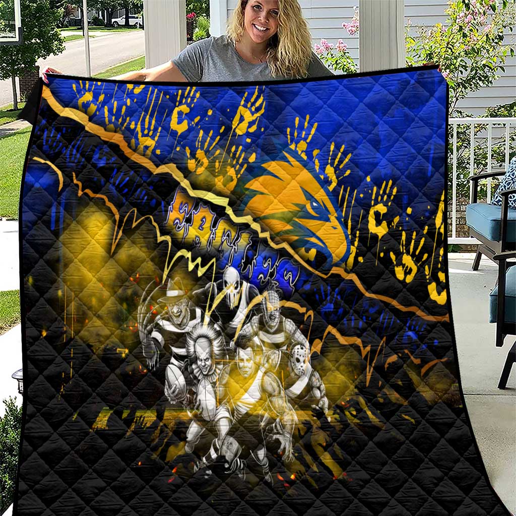 Step Into Horror Domain Eagles Football Quilt Halloween Horror Movie Characters - Aussie Hoodie