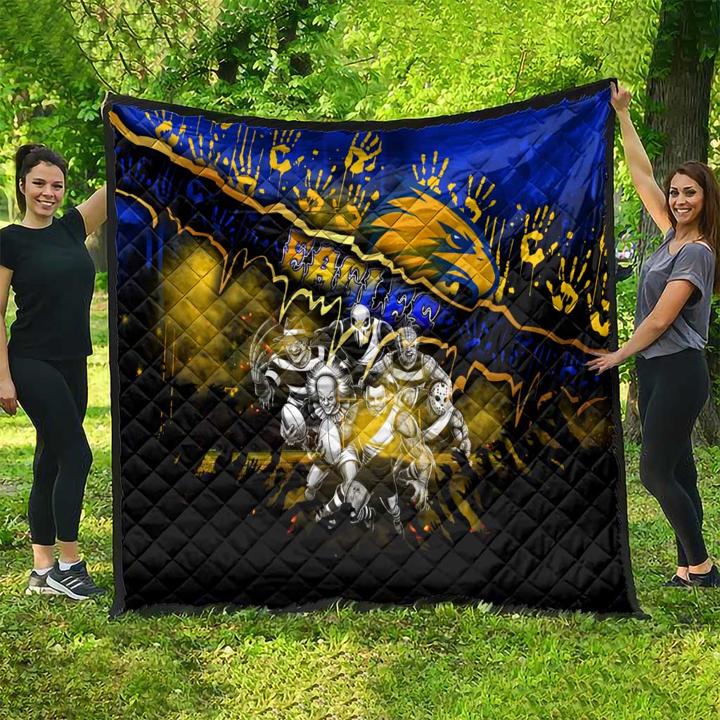 Step Into Horror Domain Eagles Football Quilt Halloween Horror Movie Characters - Aussie Hoodie
