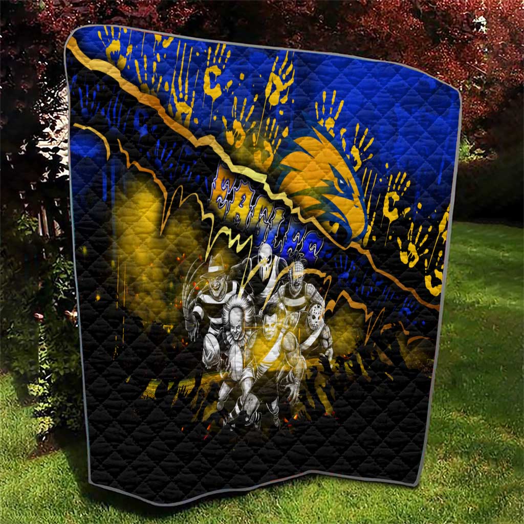 Step Into Horror Domain Eagles Football Quilt Halloween Horror Movie Characters - Aussie Hoodie