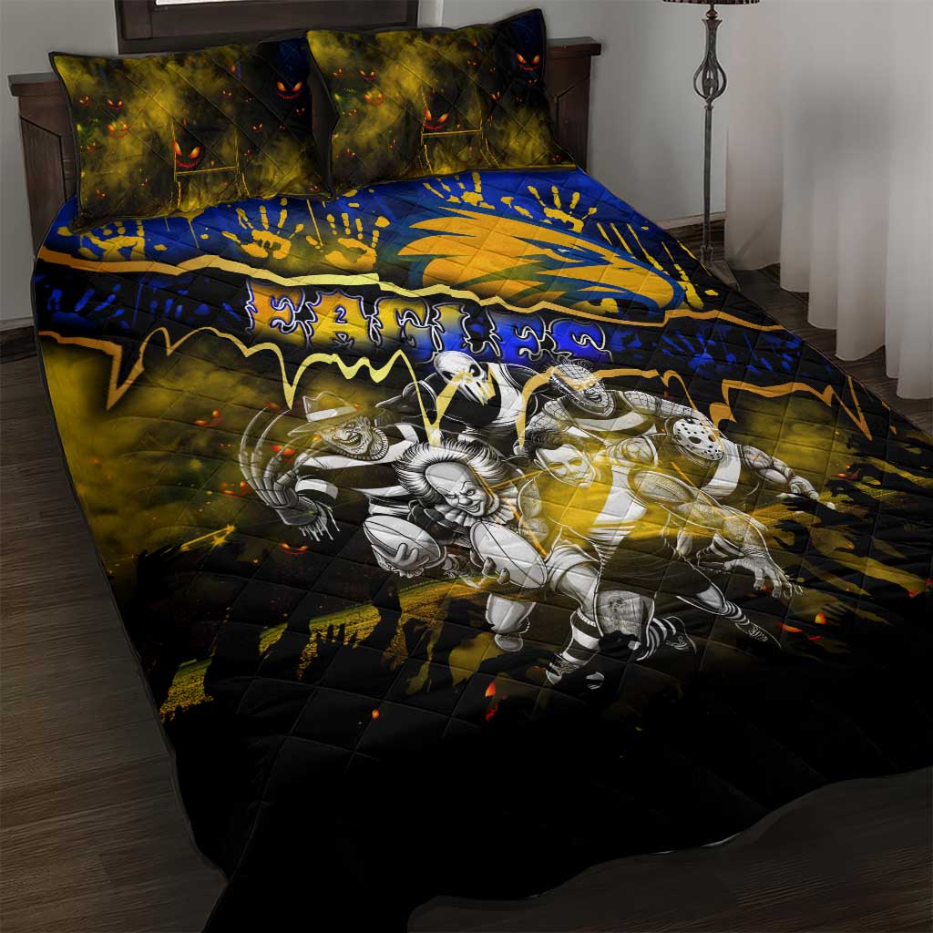 Step Into Horror Domain Eagles Football Quilt Bed Set Halloween Horror Movie Characters - Aussie Hoodie