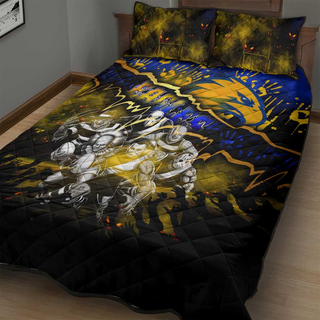 Step Into Horror Domain Eagles Football Quilt Bed Set Halloween Horror Movie Characters - Aussie Hoodie