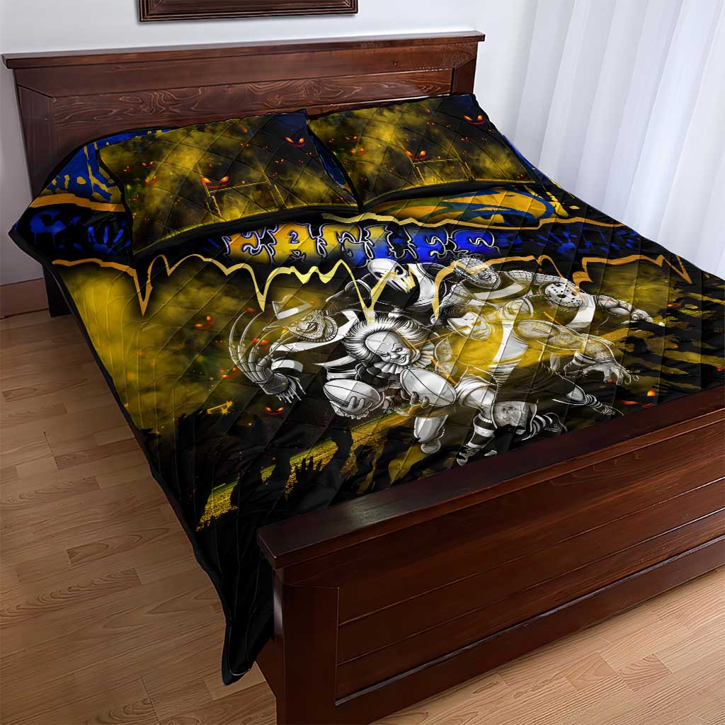 Step Into Horror Domain Eagles Football Quilt Bed Set Halloween Horror Movie Characters - Aussie Hoodie