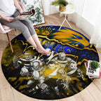 Step Into Horror Domain Eagles Football Round Carpet Halloween Horror Movie Characters - Aussie Hoodie