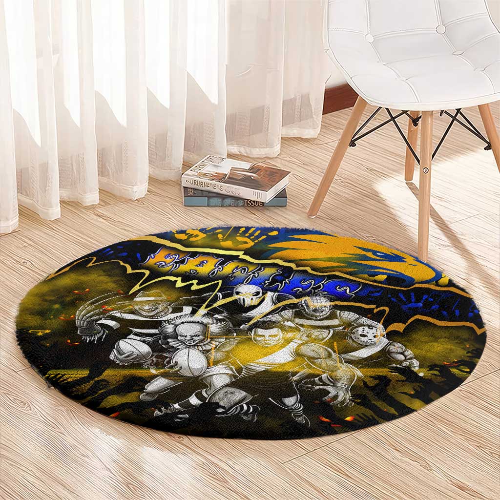 Step Into Horror Domain Eagles Football Round Carpet Halloween Horror Movie Characters - Aussie Hoodie
