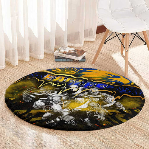 Step Into Horror Domain Eagles Football Round Carpet Halloween Horror Movie Characters - Aussie Hoodie
