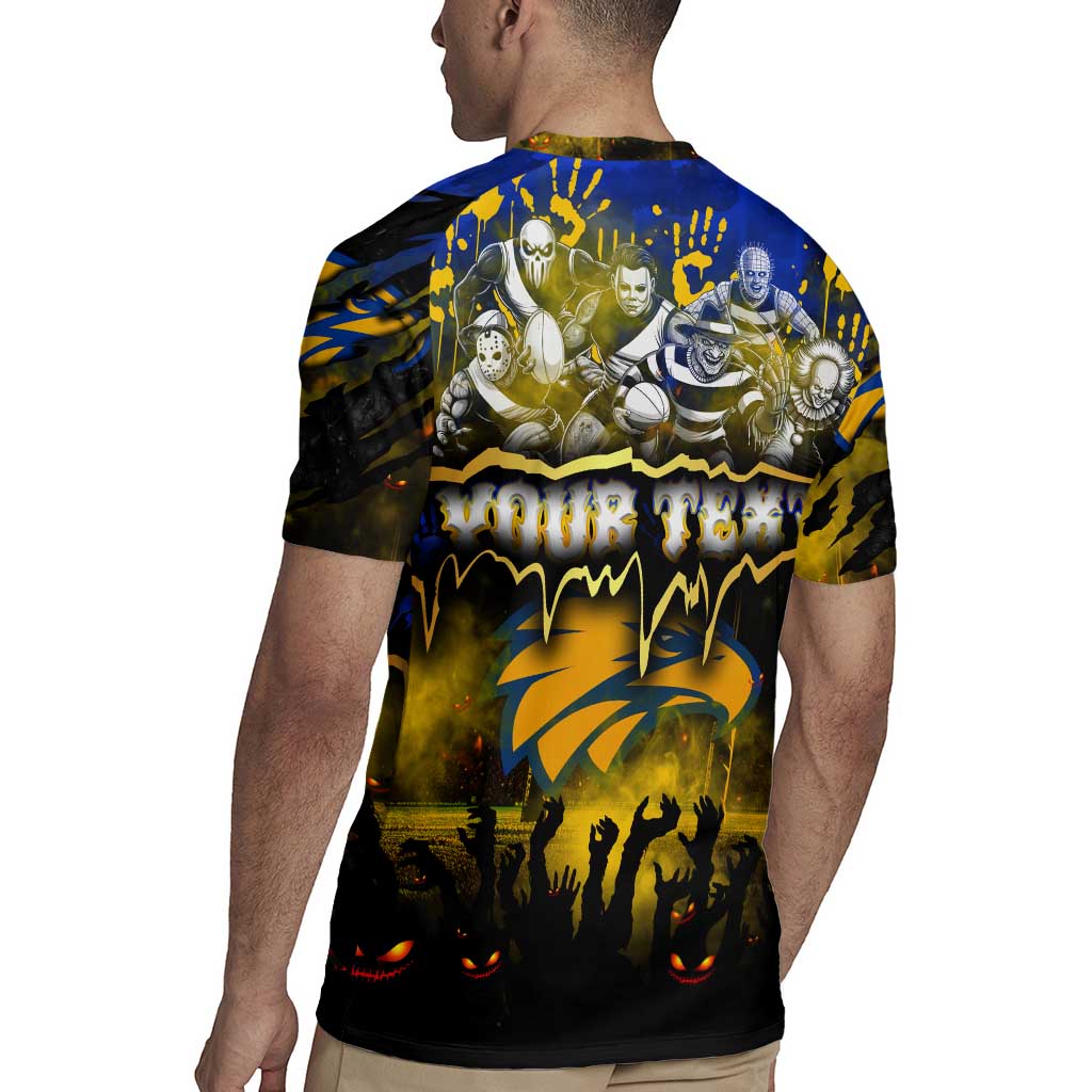 Step Into Horror Domain Eagles Football Rugby Jersey Halloween Horror Movie Characters - Aussie Hoodie