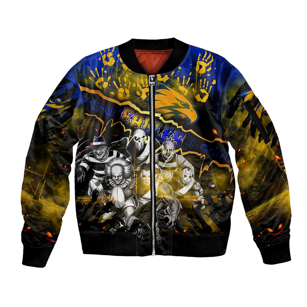 Step Into Horror Domain Eagles Football Sleeve Zip Bomber Jacket Halloween Horror Movie Characters - Aussie Hoodie