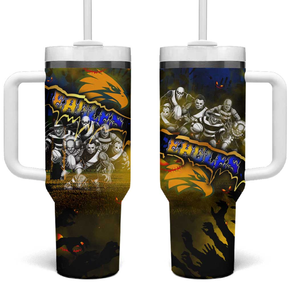 Step Into Horror Domain Eagles Football Tumbler With Handle Halloween Horror Movie Characters - Aussie Hoodie