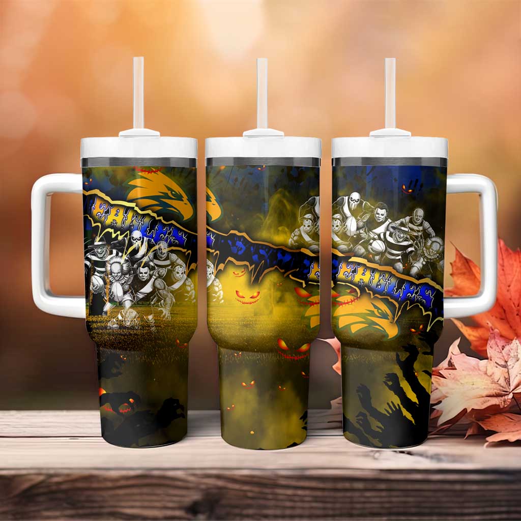 Step Into Horror Domain Eagles Football Tumbler With Handle Halloween Horror Movie Characters - Aussie Hoodie