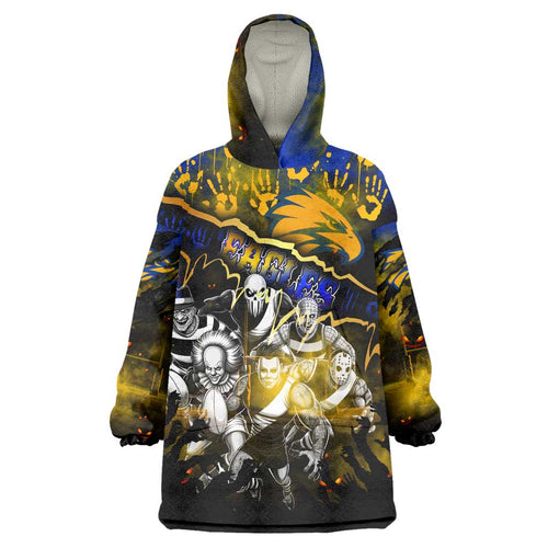 Step Into Horror Domain Eagles Football Wearable Blanket Hoodie Halloween Horror Movie Characters - Aussie Hoodie