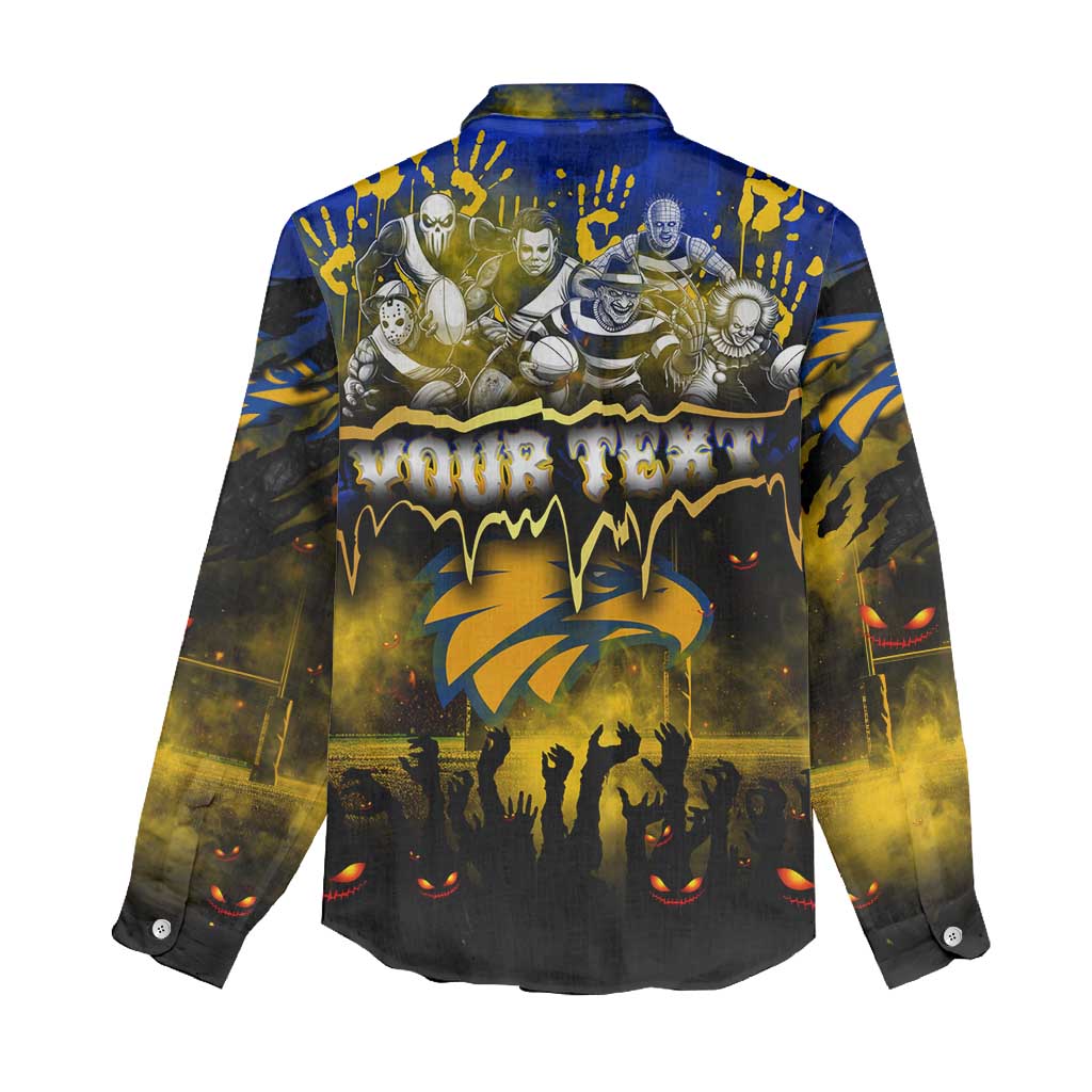 Step Into Horror Domain Eagles Football Women Casual Shirt Halloween Horror Movie Characters - Aussie Hoodie