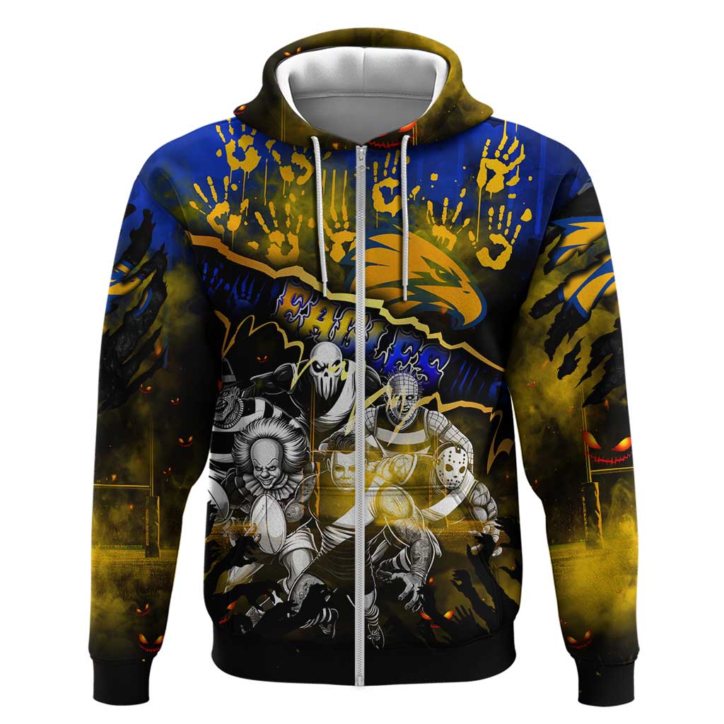 Step Into Horror Domain Eagles Football Zip Hoodie Halloween Horror Movie Characters - Aussie Hoodie