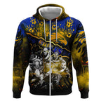 Step Into Horror Domain Eagles Football Zip Hoodie Halloween Horror Movie Characters - Aussie Hoodie