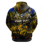 Step Into Horror Domain Eagles Football Zip Hoodie Halloween Horror Movie Characters - Aussie Hoodie