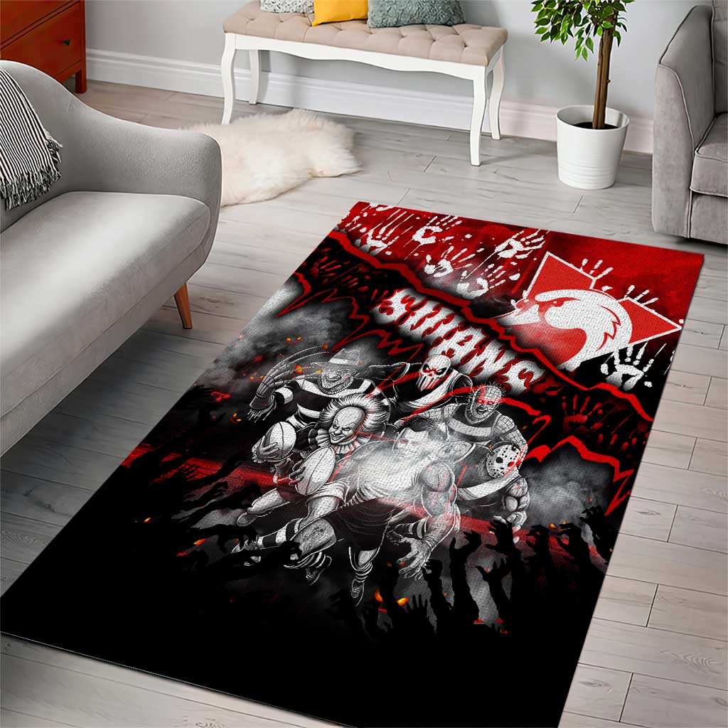 Step Into Horror Domain Swans Football Area Rug Halloween Horror Movie Characters - Aussie Hoodie
