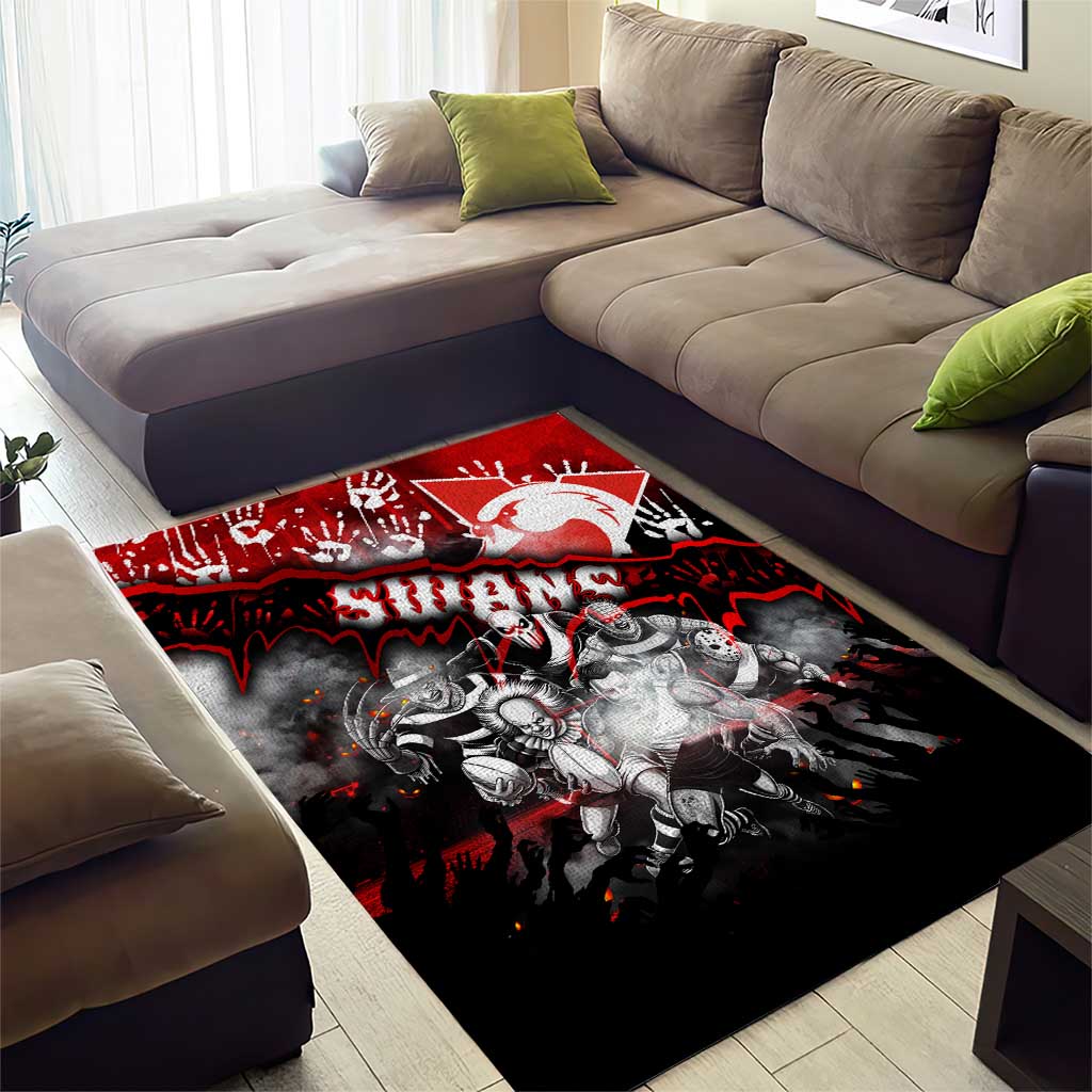 Step Into Horror Domain Swans Football Area Rug Halloween Horror Movie Characters - Aussie Hoodie